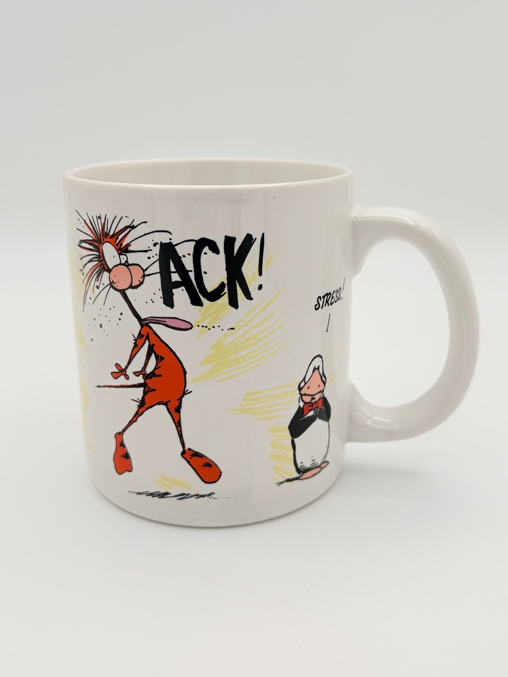 Vintage 1991 Bloom County Opus n Bill Mug Carlton Cards Ack Stress Comic Cup